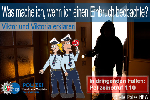 Viktor und Viktoria erklären: Was mache ich, wenn ich einen Einbruch beobachte