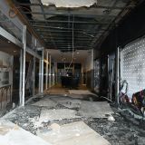 Trümmer nach einem Brandanschlag in Köln