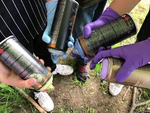 Graffiti-Workshop, Initiative Kurve kriegen. Copyright Kreispolizeibehörde Viersen. Dieses Bild darf nur im Zusammenhang mit der Berichterstattung der Polizei Viersen verwendet werden. 